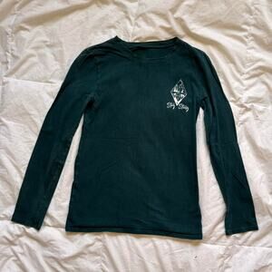 Stussy distressed green long sleeve t shirt sz s casual